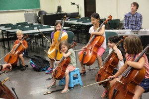 cello class at Greater Austin Suzuki Institute