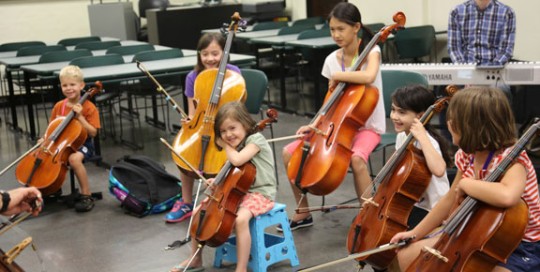 cello class at Greater Austin Suzuki Institute