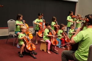 Cello students at Austin Suzuki Institute